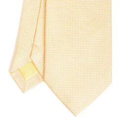 CRAVATTA CERIMONIA IN SETA JACQUARD GIALLA Microfantasia geometrica