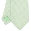 CRAVATTA CERIMONIA IN SETA JACQUARD VERDE CHIARO Microfantasia geometrica
