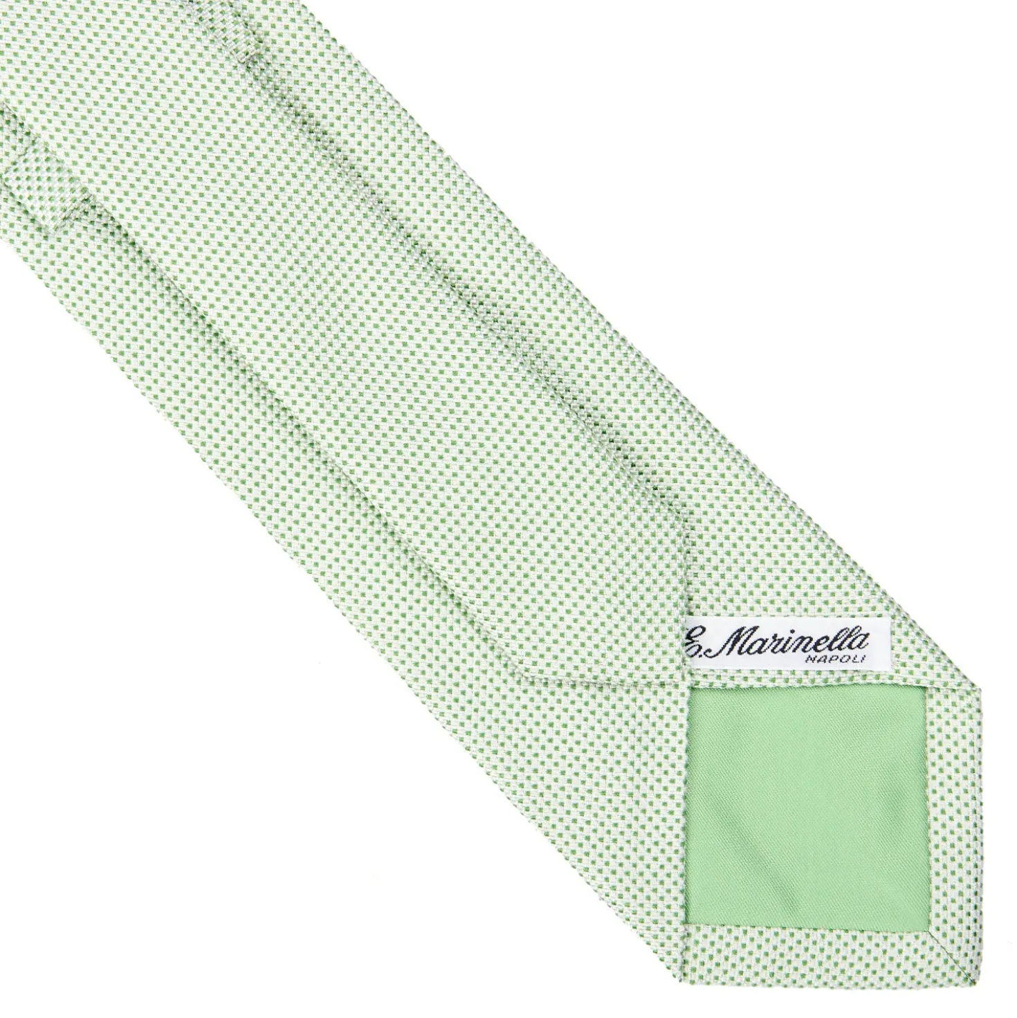 CRAVATTA CERIMONIA IN SETA JACQUARD VERDE CHIARO Microfantasia geometrica