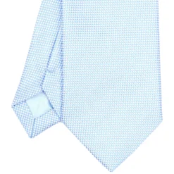 CRAVATTA CERIMONIA IN SETA JACQUARD AZZURRA Microfantasia geometrica