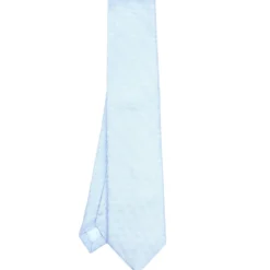 CRAVATTA CERIMONIA IN SETA JACQUARD AZZURRA Microfantasia geometrica