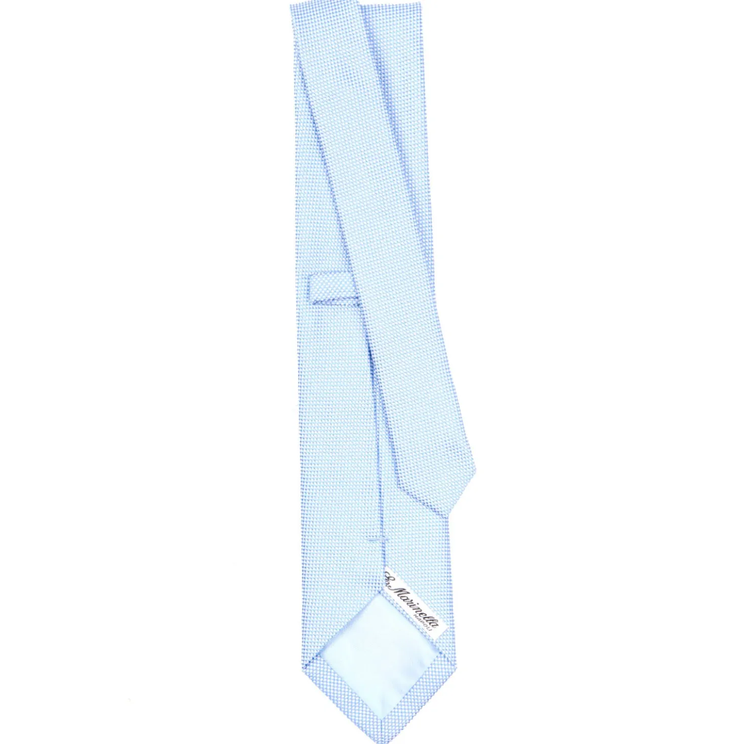 CRAVATTA CERIMONIA IN SETA JACQUARD AZZURRA Microfantasia geometrica
