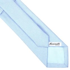 CRAVATTA CERIMONIA IN SETA JACQUARD AZZURRA Microfantasia geometrica