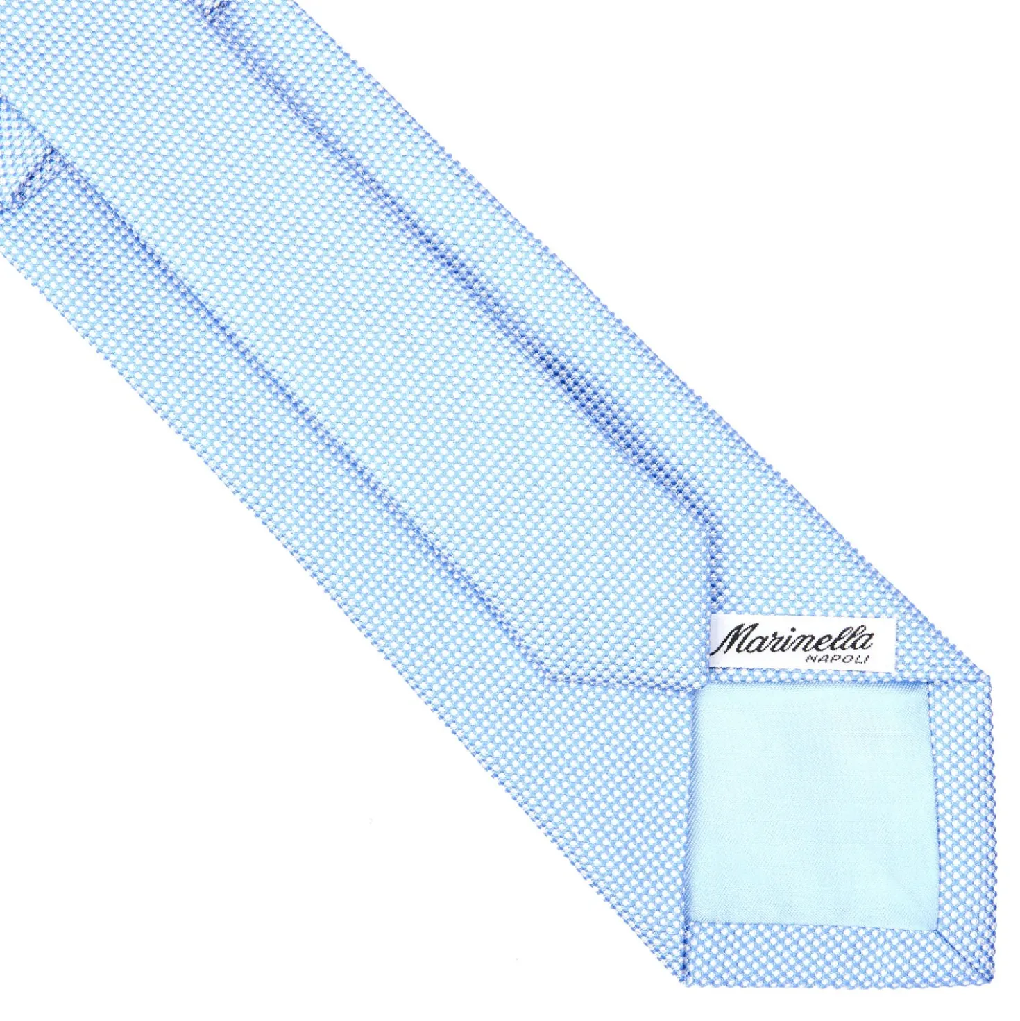CRAVATTA CERIMONIA IN SETA JACQUARD AZZURRA Microfantasia geometrica