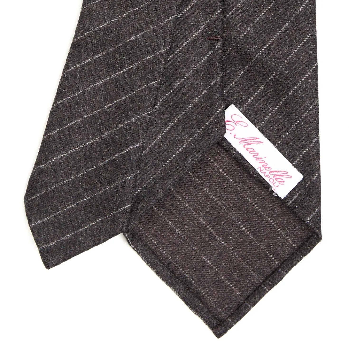 CRAVATTA CLASSICA DONNA IN LANA SFODERATA GRIGIO SCURO Rigata