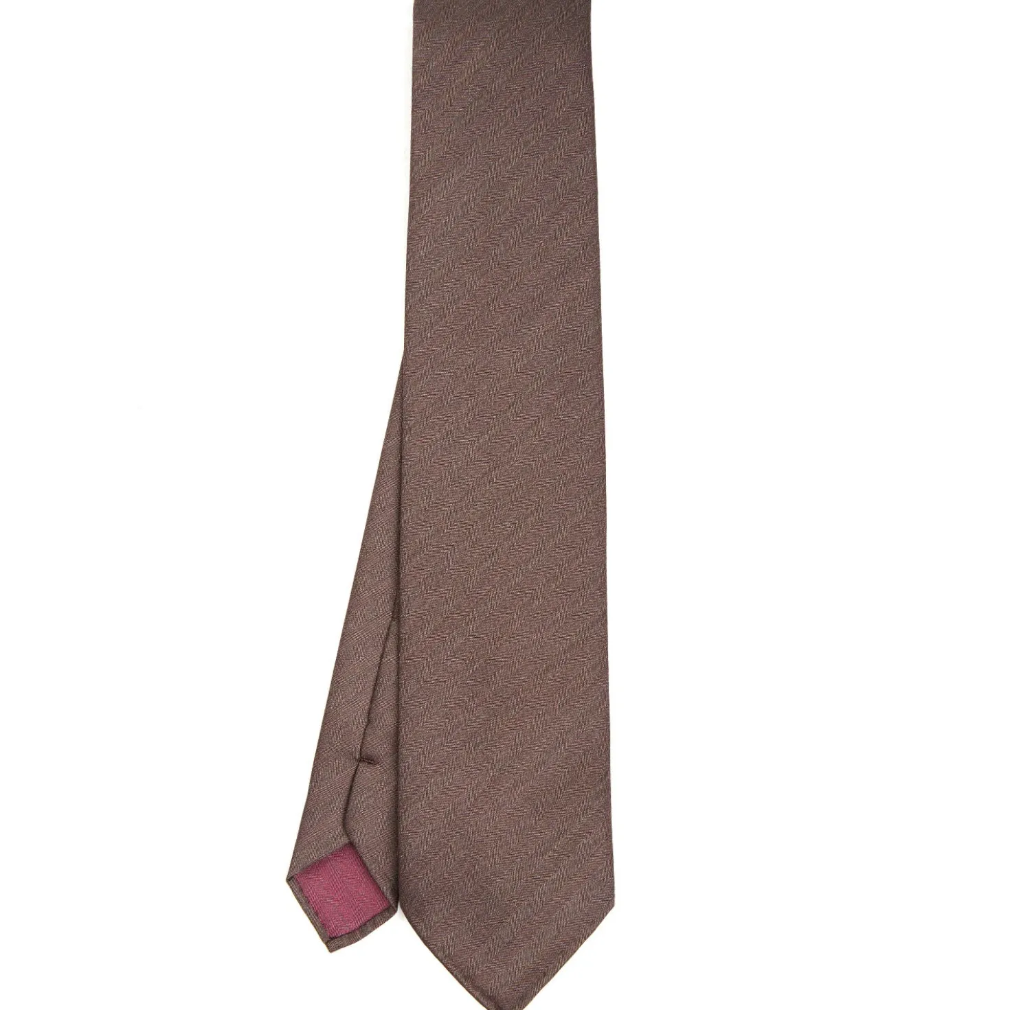 CRAVATTA CLASSICA DONNA IN LANA SFODERATA MARRONE BORDEAUX Bicolore