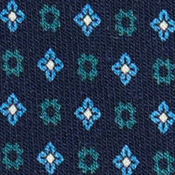 CRAVATTA CLASSICA IN LANA BLU SCURO Microfantasia fiore