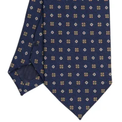 CRAVATTA CLASSICA IN LANA BLU Microfantasia fiore