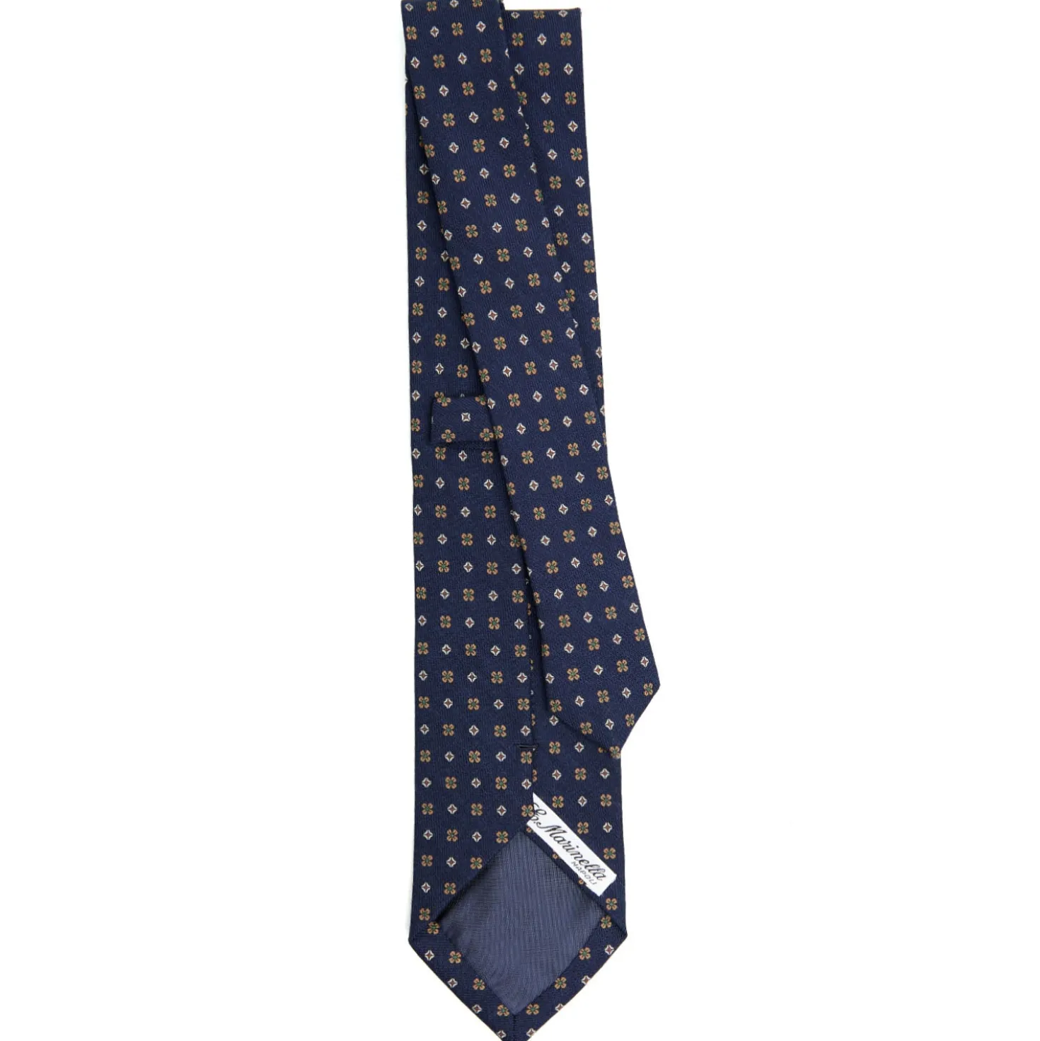 CRAVATTA CLASSICA IN LANA BLU Microfantasia fiore
