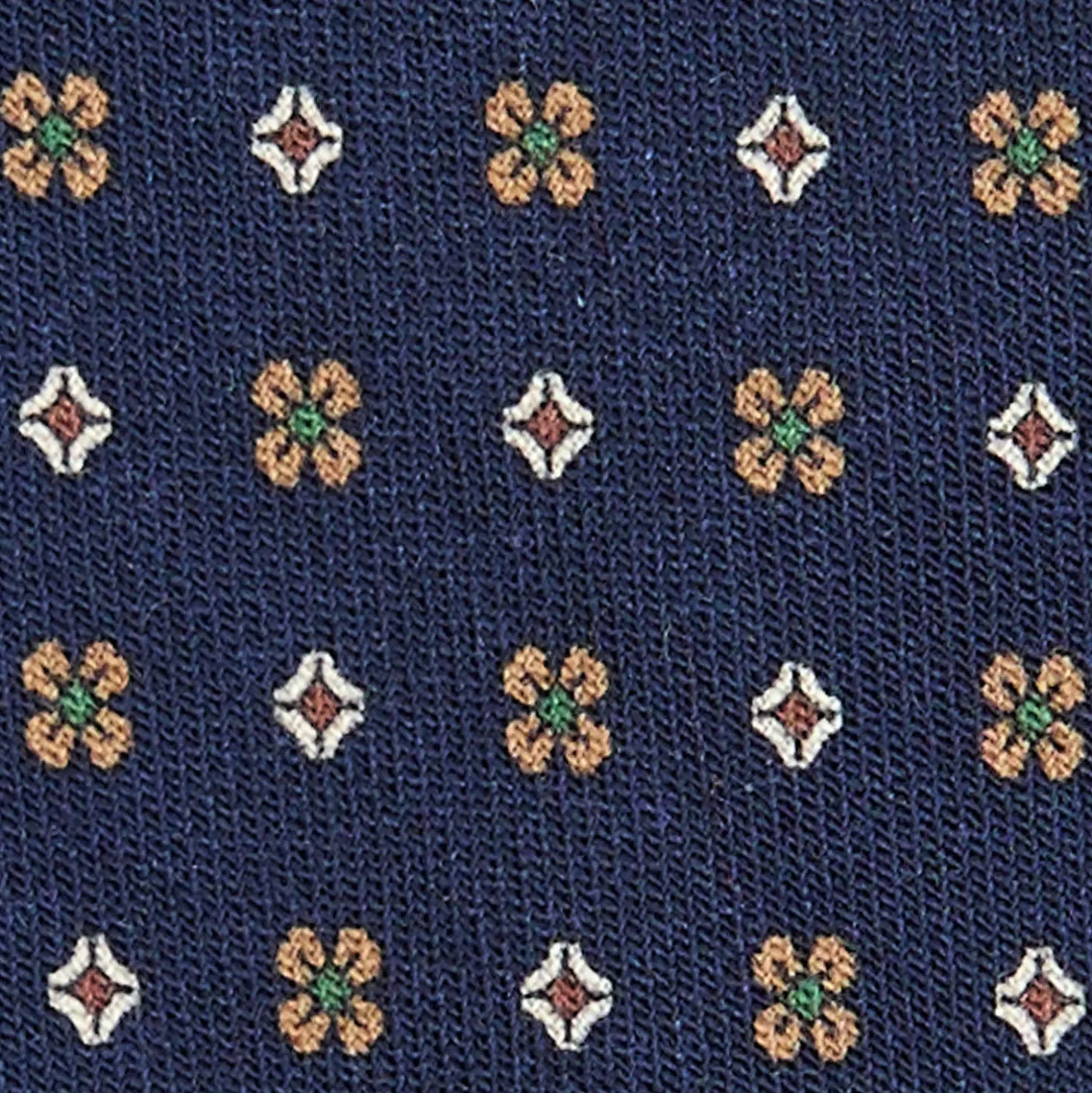 CRAVATTA CLASSICA IN LANA BLU Microfantasia fiore
