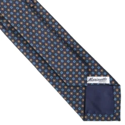 CRAVATTA CLASSICA IN LANA BLU SCURO Microfantasia fiore