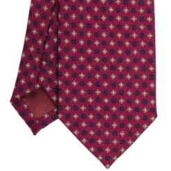 CRAVATTA CLASSICA IN LANA FUCSIA Microfantasia fiore