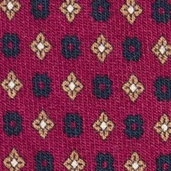 CRAVATTA CLASSICA IN LANA FUCSIA Microfantasia fiore