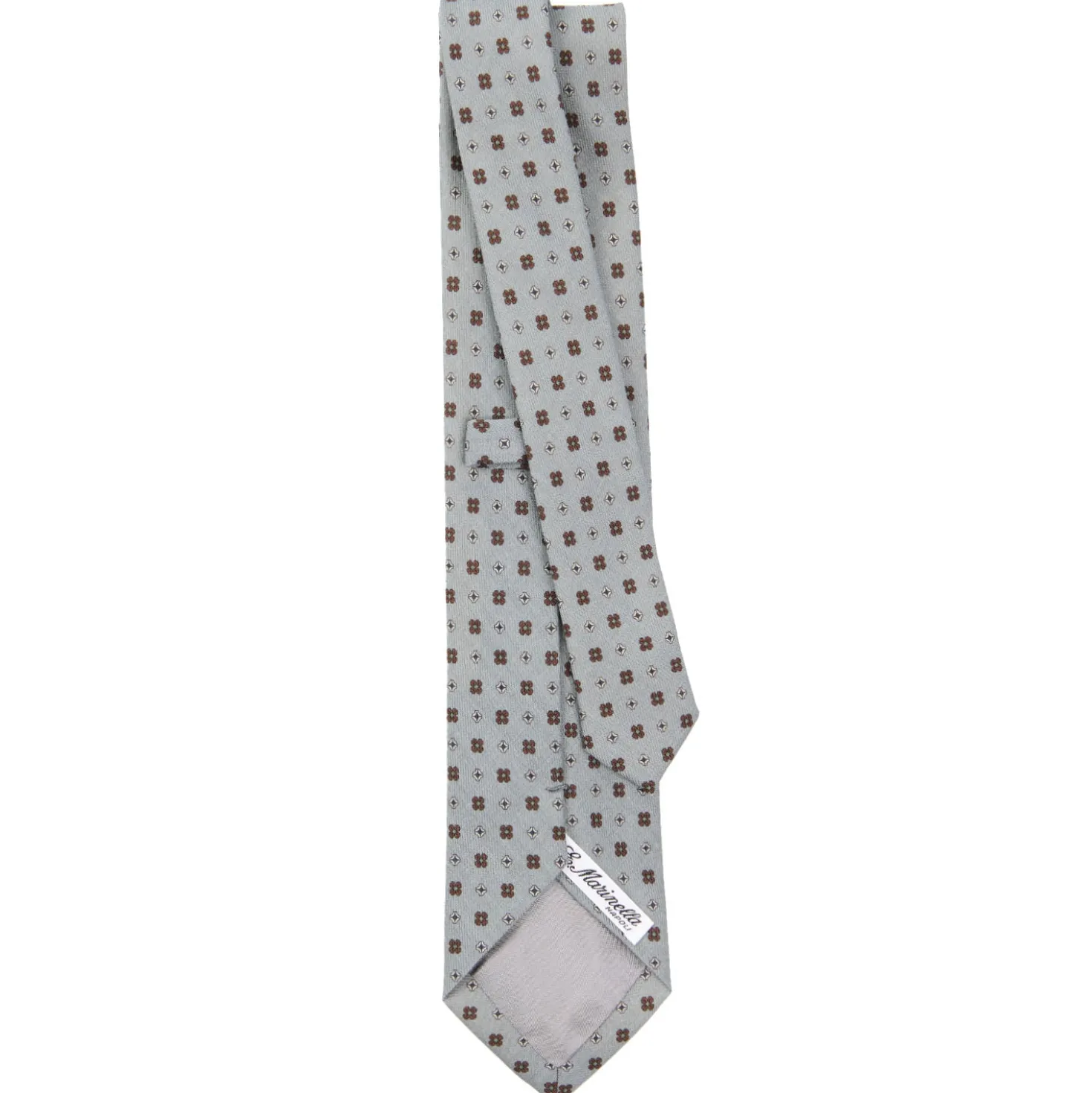 CRAVATTA CLASSICA IN LANA GRIGIO CHIARO Microfantasia fiore
