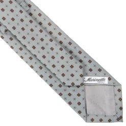 CRAVATTA CLASSICA IN LANA GRIGIO CHIARO Microfantasia fiore