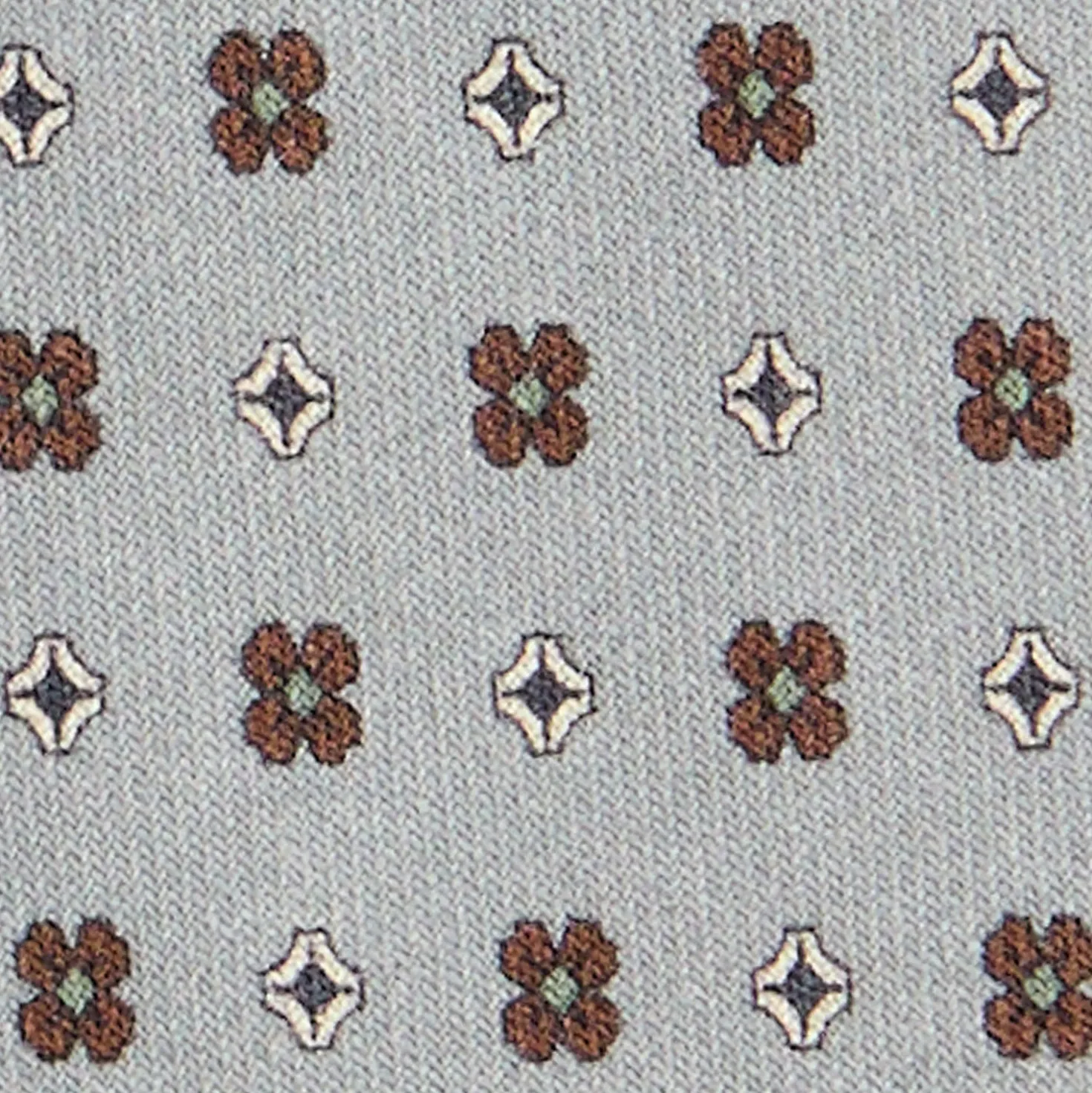CRAVATTA CLASSICA IN LANA GRIGIO CHIARO Microfantasia fiore