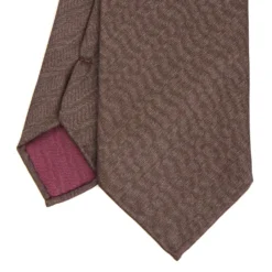 CRAVATTA CLASSICA IN LANA SFODERATA MARRONE BORDEAUX Bicolore