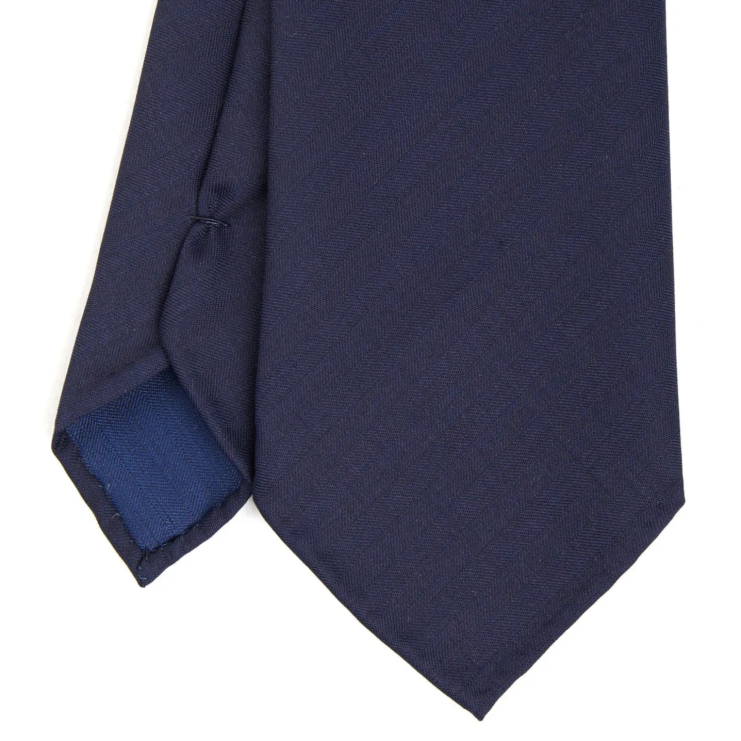 CRAVATTA CLASSICA IN LANA SFODERATA BLU SCURO BLU Bicolore