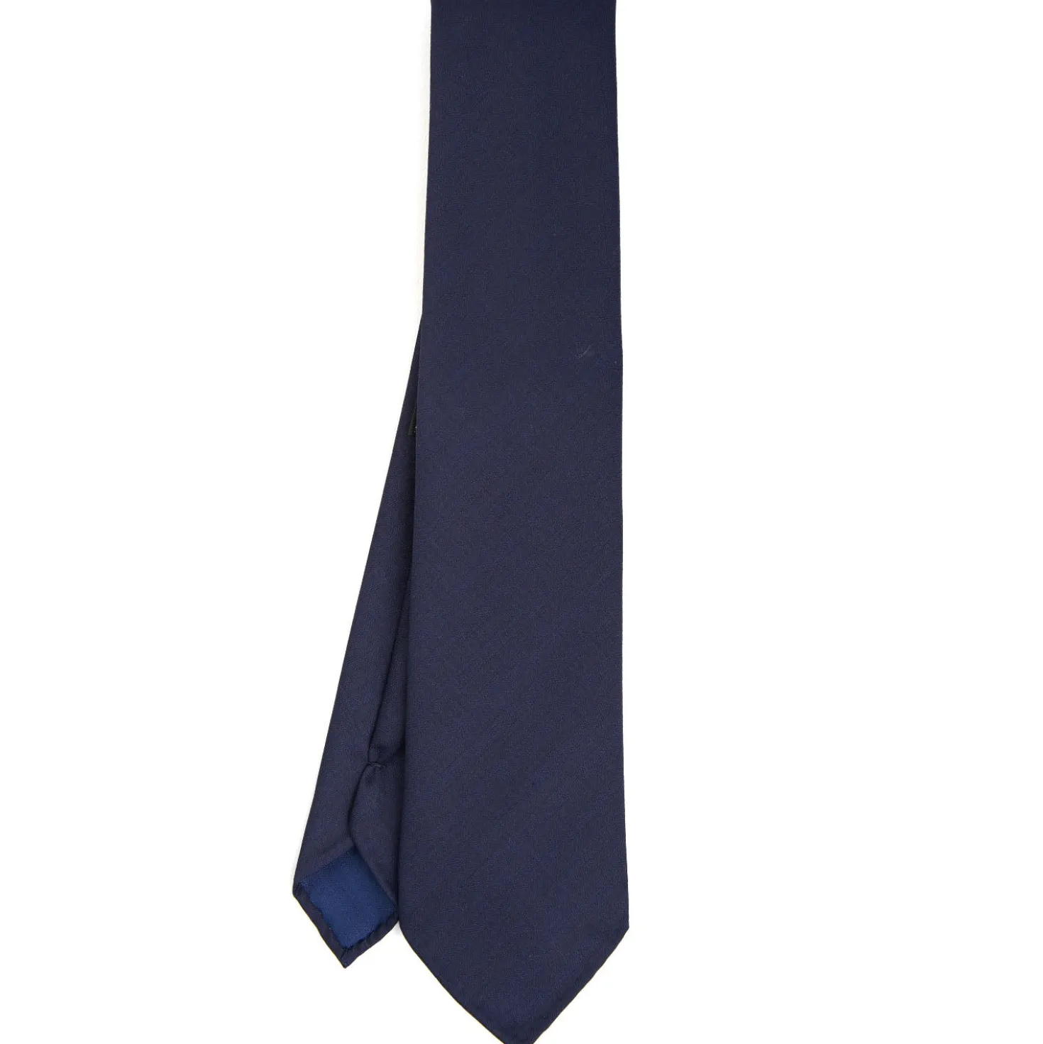CRAVATTA CLASSICA IN LANA SFODERATA BLU SCURO BLU Bicolore