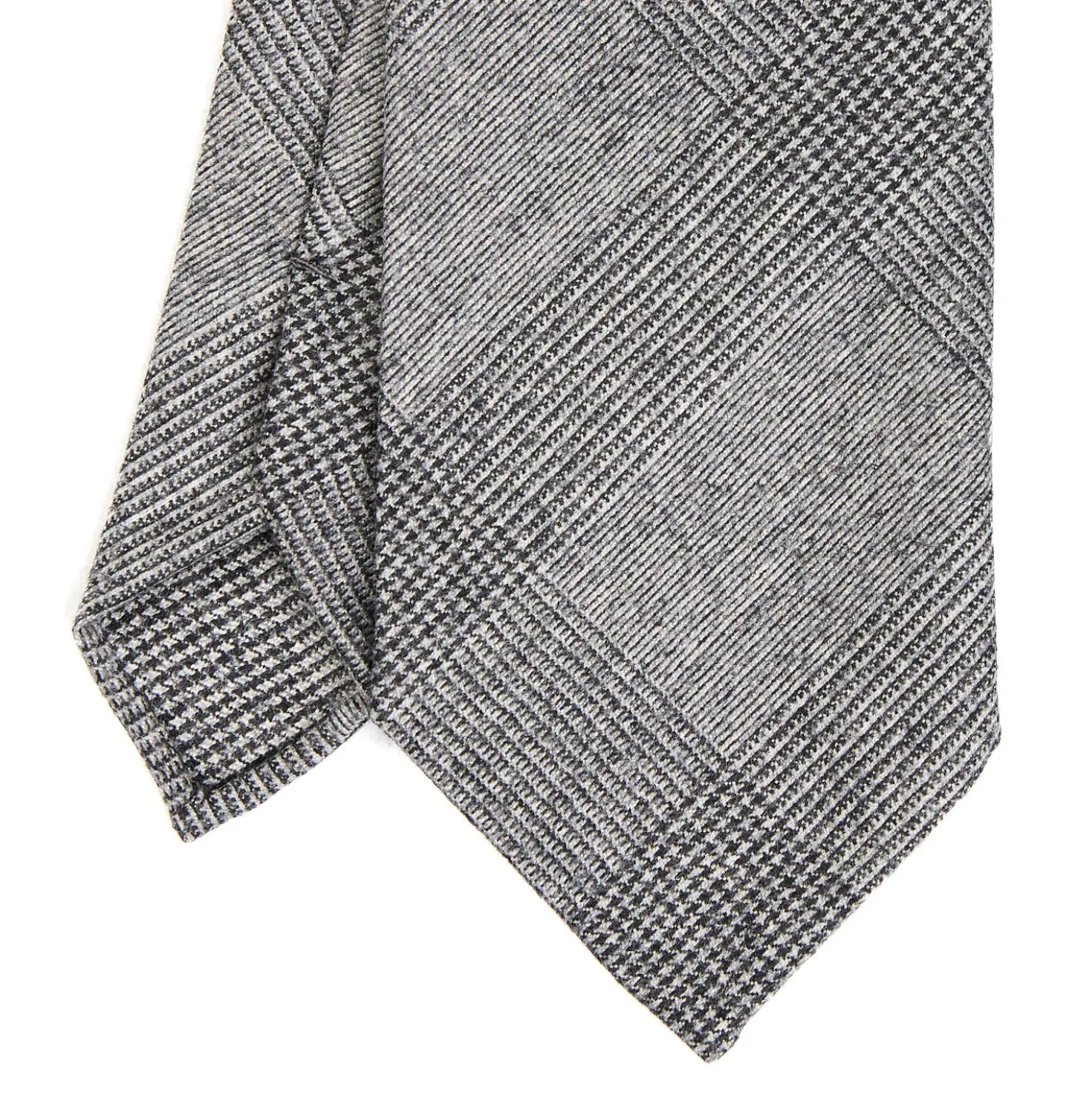 CRAVATTA CLASSICA IN LANA SFODERATA GRIGIO CHIARO Principe di galles
