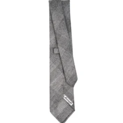 CRAVATTA CLASSICA IN LANA SFODERATA GRIGIO CHIARO Principe di galles