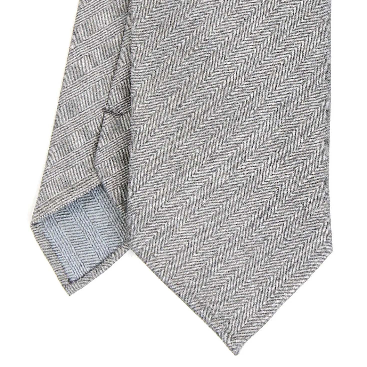 CRAVATTA CLASSICA IN LANA SFODERATA GRIGIO CHIARO Bicolore