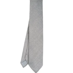 CRAVATTA CLASSICA IN LANA SFODERATA GRIGIO CHIARO Bicolore