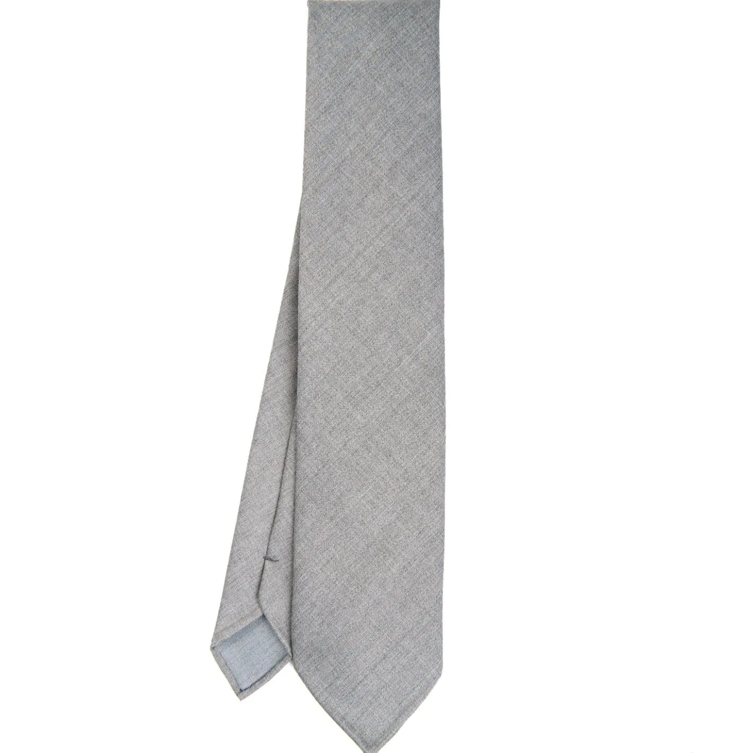 CRAVATTA CLASSICA IN LANA SFODERATA GRIGIO CHIARO Bicolore