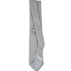 CRAVATTA CLASSICA IN LANA SFODERATA GRIGIO CHIARO Bicolore