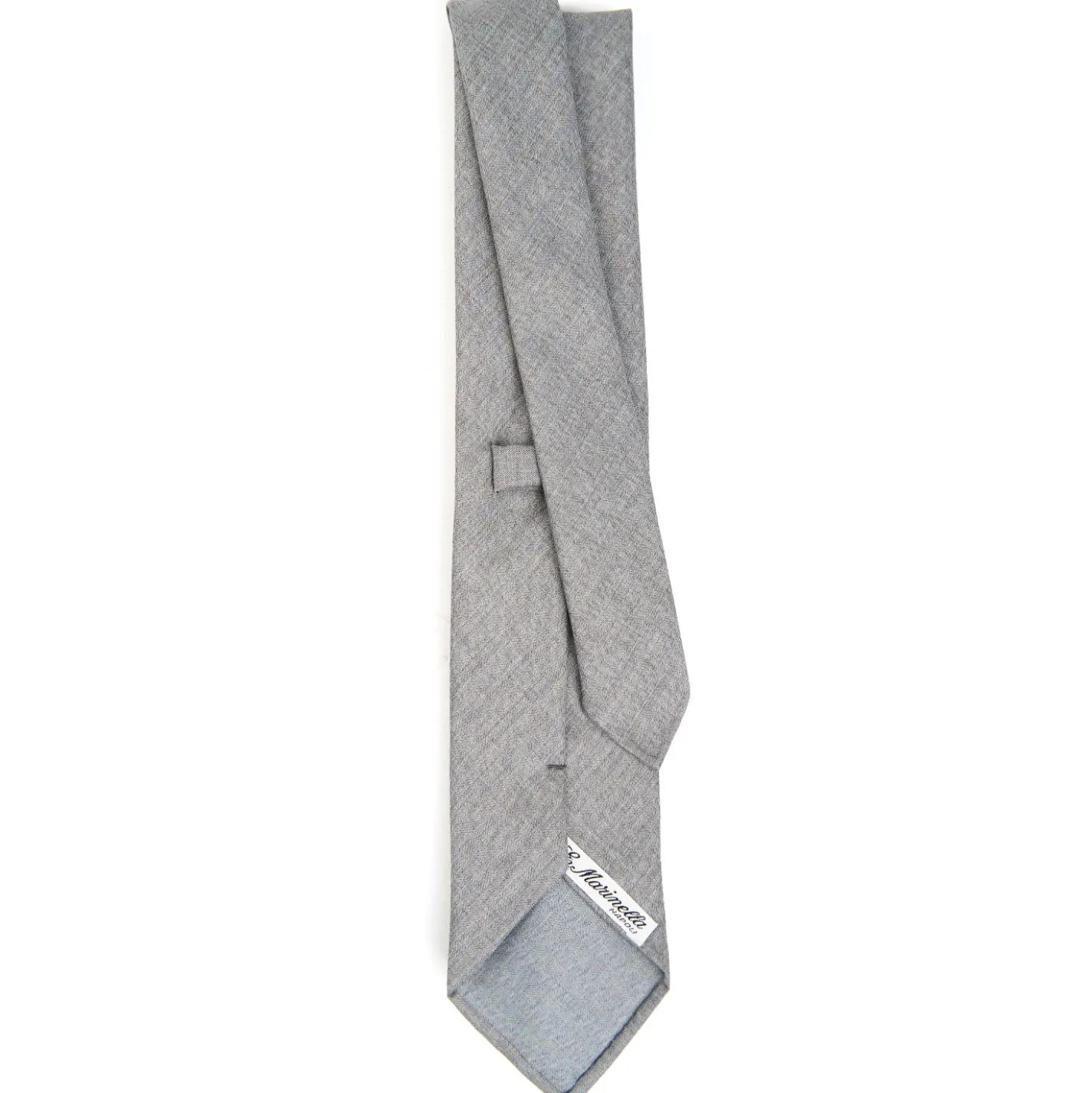 CRAVATTA CLASSICA IN LANA SFODERATA GRIGIO CHIARO Bicolore