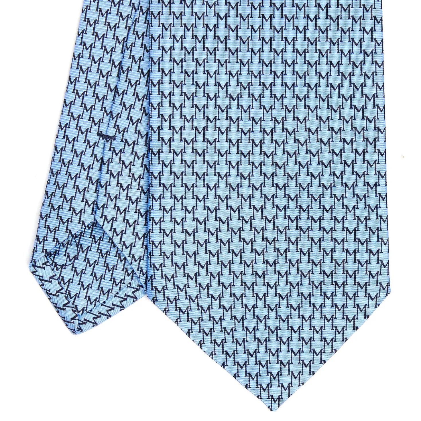 CRAVATTA CLASSICA IN SETA AZZURRO Microfantasia m geometrica
