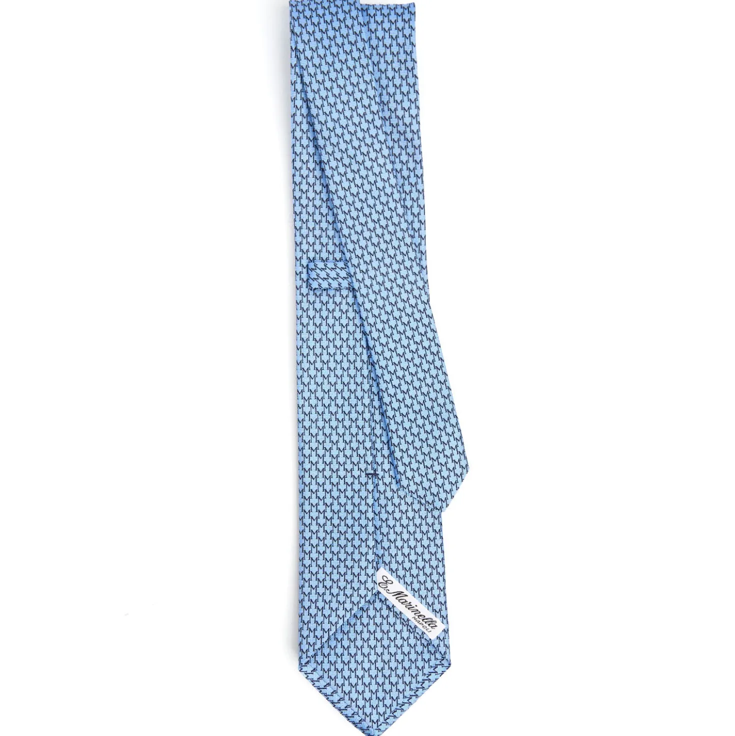 CRAVATTA CLASSICA IN SETA AZZURRO Microfantasia m geometrica