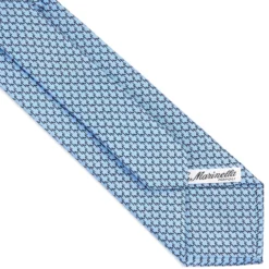 CRAVATTA CLASSICA IN SETA AZZURRO Microfantasia m geometrica