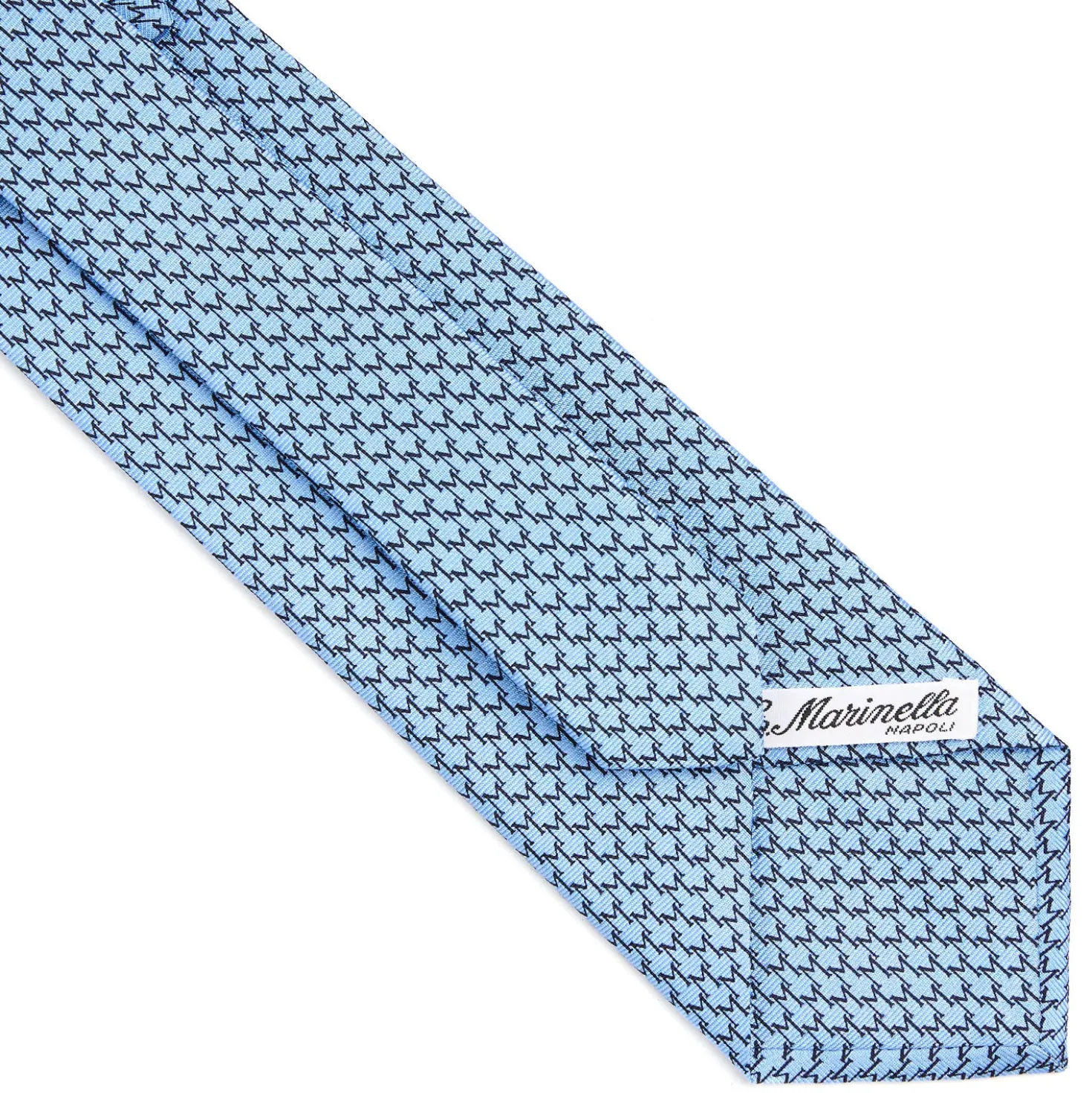 CRAVATTA CLASSICA IN SETA AZZURRO Microfantasia m geometrica