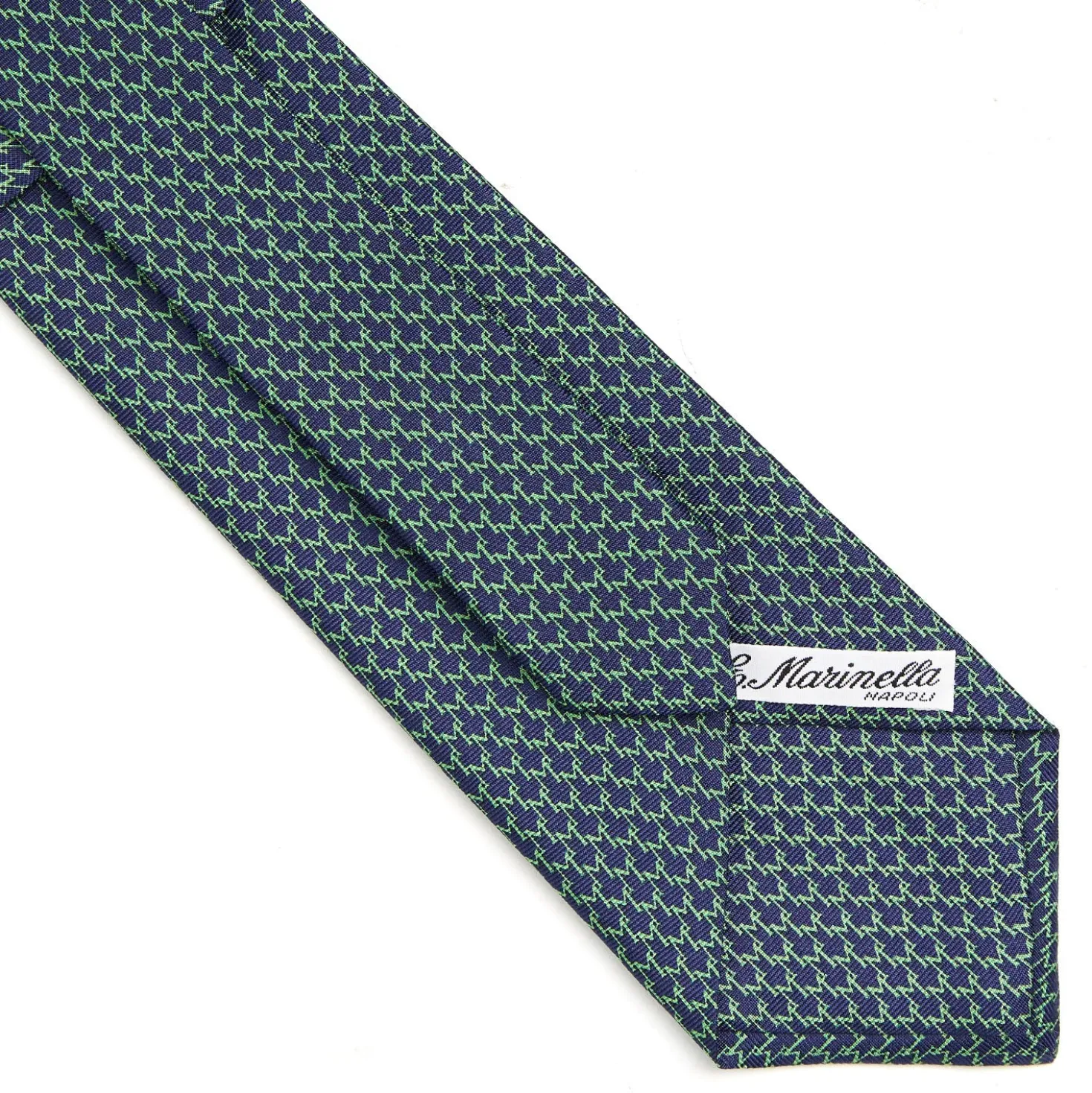 CRAVATTA CLASSICA IN SETA BLU SCURO Microfantasia m geometrica