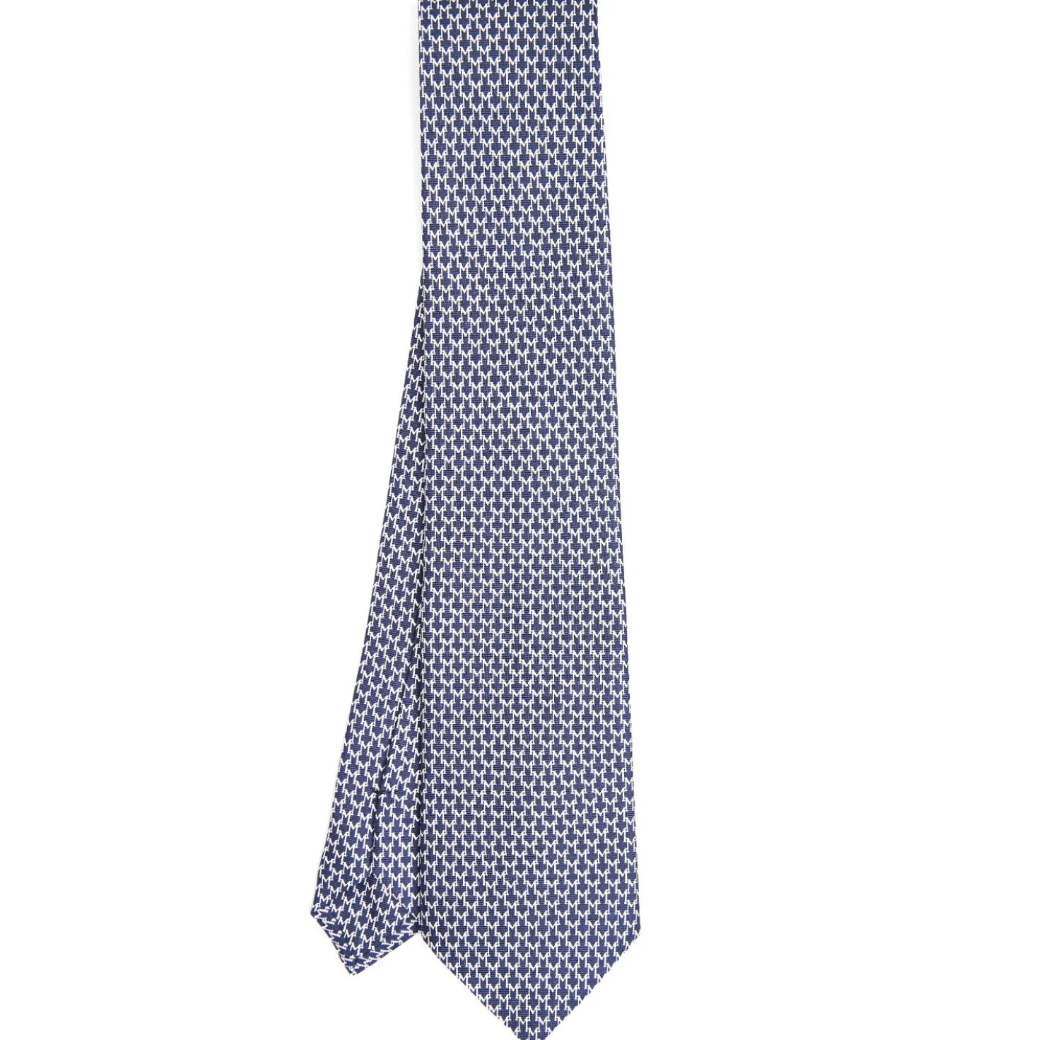CRAVATTA CLASSICA IN SETA BLU Microfantasia m geometrica