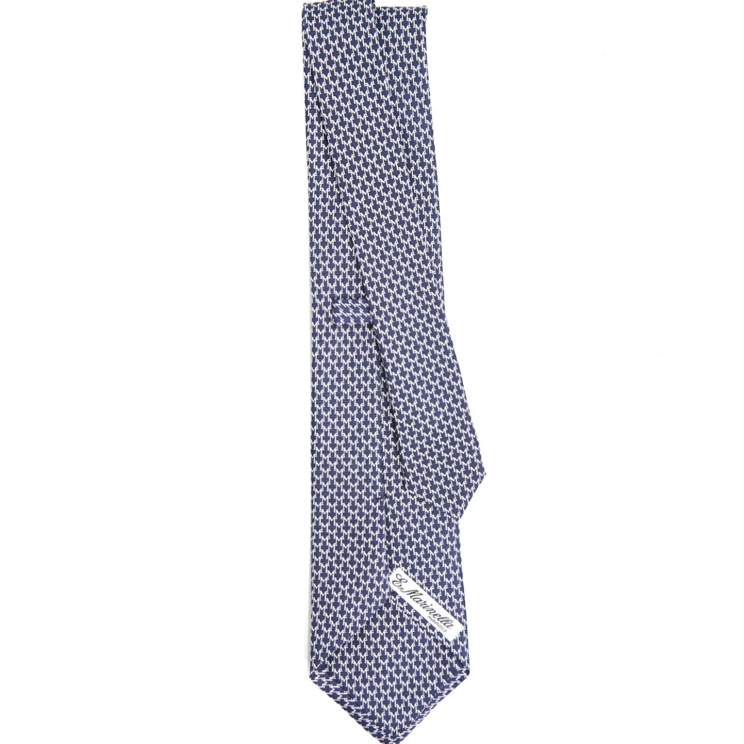 CRAVATTA CLASSICA IN SETA BLU Microfantasia m geometrica