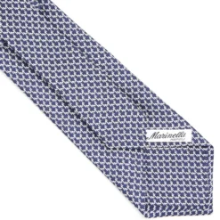 CRAVATTA CLASSICA IN SETA BLU Microfantasia m geometrica