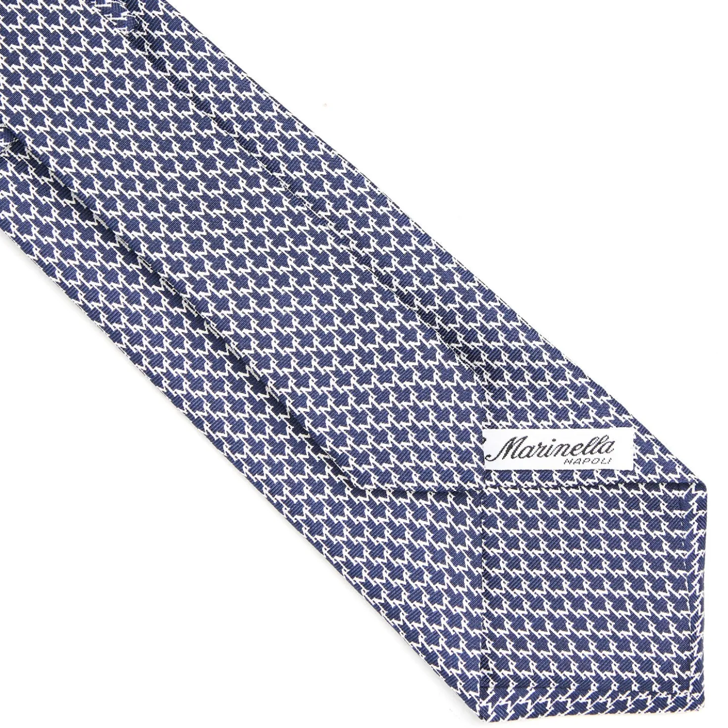 CRAVATTA CLASSICA IN SETA BLU Microfantasia m geometrica
