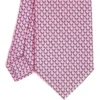 CRAVATTA CLASSICA IN SETA ROSA Microfantasia m geometrica