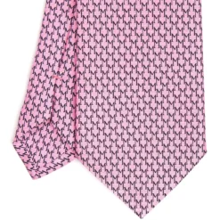 CRAVATTA CLASSICA IN SETA ROSA Microfantasia m geometrica