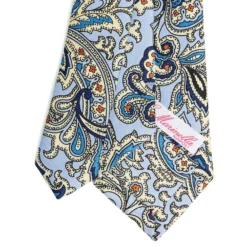 CRAVATTA DONNA CLASSICA IN SETA STAMPATA AZZURRA Archivio inspiration