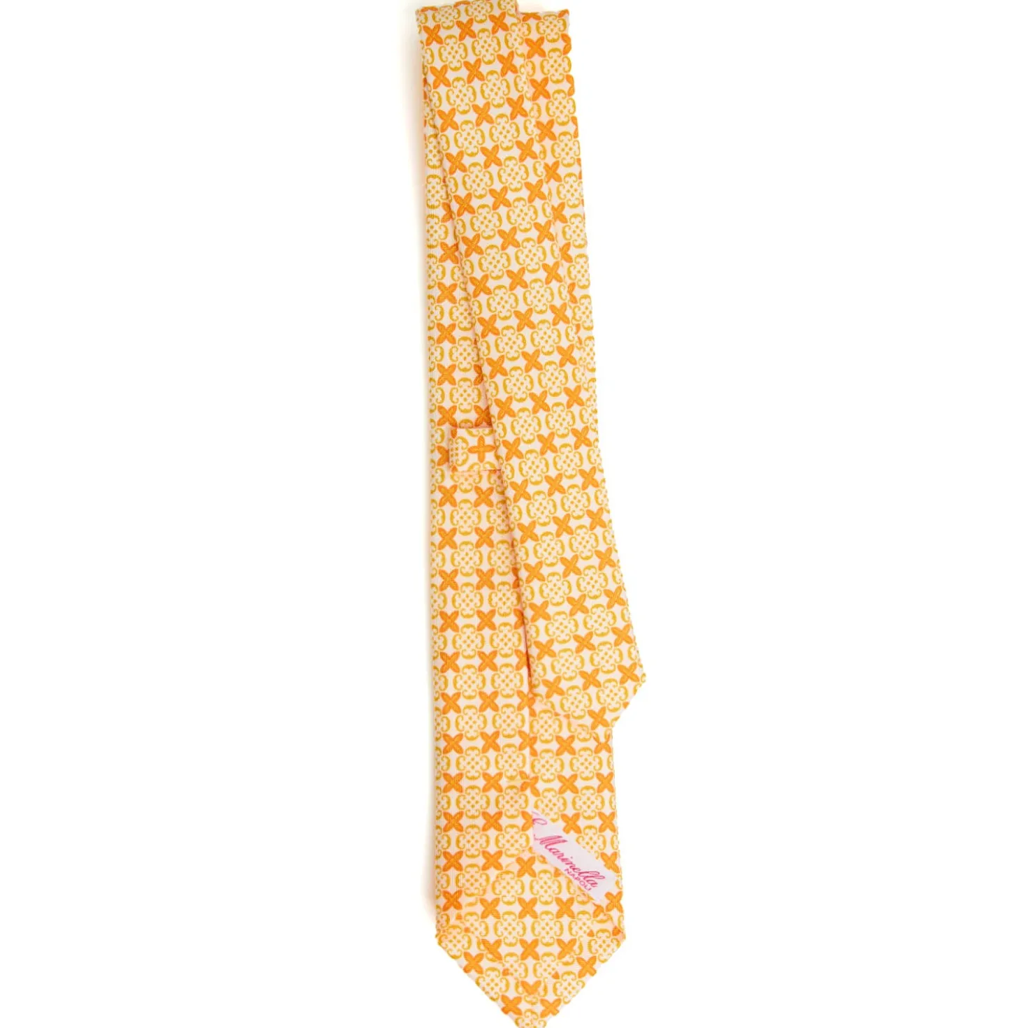 CRAVATTA DONNA CLASSICA IN SETA STAMPATA GIALLA Microfantasia inspirazione foulard
