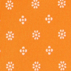 CRAVATTA DONNA CLASSICA IN SETA STAMPATA ARANCIONE Microfantasia fiore