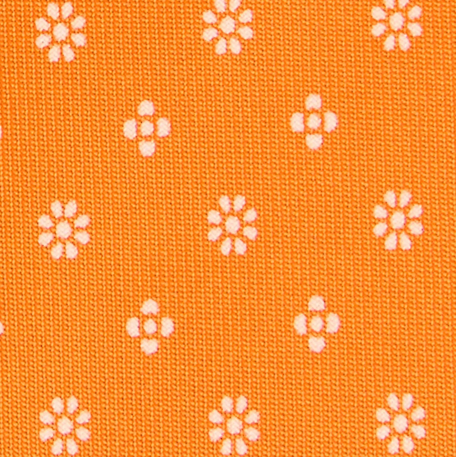 CRAVATTA DONNA CLASSICA IN SETA STAMPATA ARANCIONE Microfantasia fiore