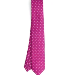 CRAVATTA DONNA CLASSICA IN SETA STAMPATA FUCSIA Microfantasia fiore