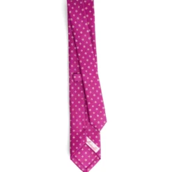 CRAVATTA DONNA CLASSICA IN SETA STAMPATA FUCSIA Microfantasia fiore
