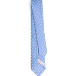 CRAVATTA DONNA CLASSICA IN SETA STAMPATA AZZURRA Microfantasia fiore