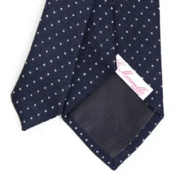 CRAVATTA DONNA IN LANA BLU SCURO Microfantasia geometrica