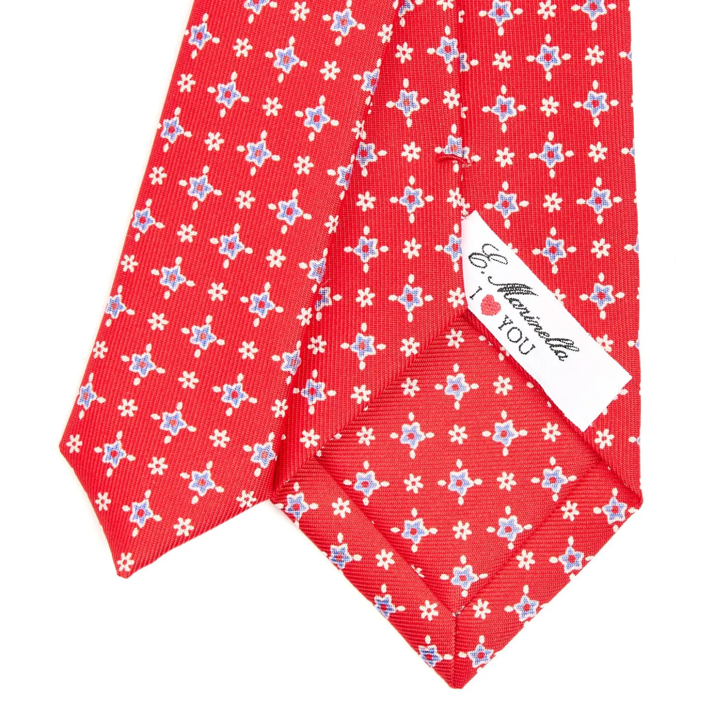 CRAVATTA DONNA ROSSA 7 CM IN SETA STAMPATA San valentino edition